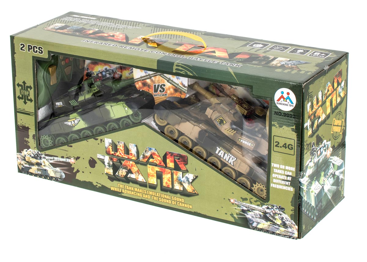 RC War Tank T90 9993 2.4GHz - Divi radio vadāmie tanki ar pultīm