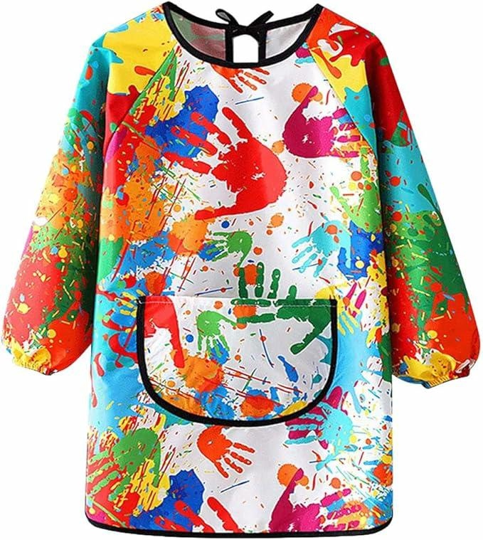 Kids Waterproof Art Smock with Long Sleeves, Size 120-140cm