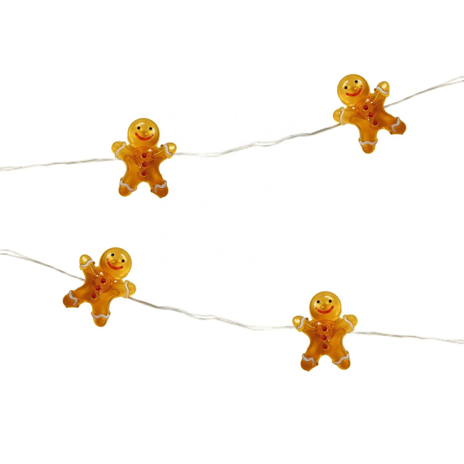 Gingerbread Man Christmas String Lights 2m 20 LED