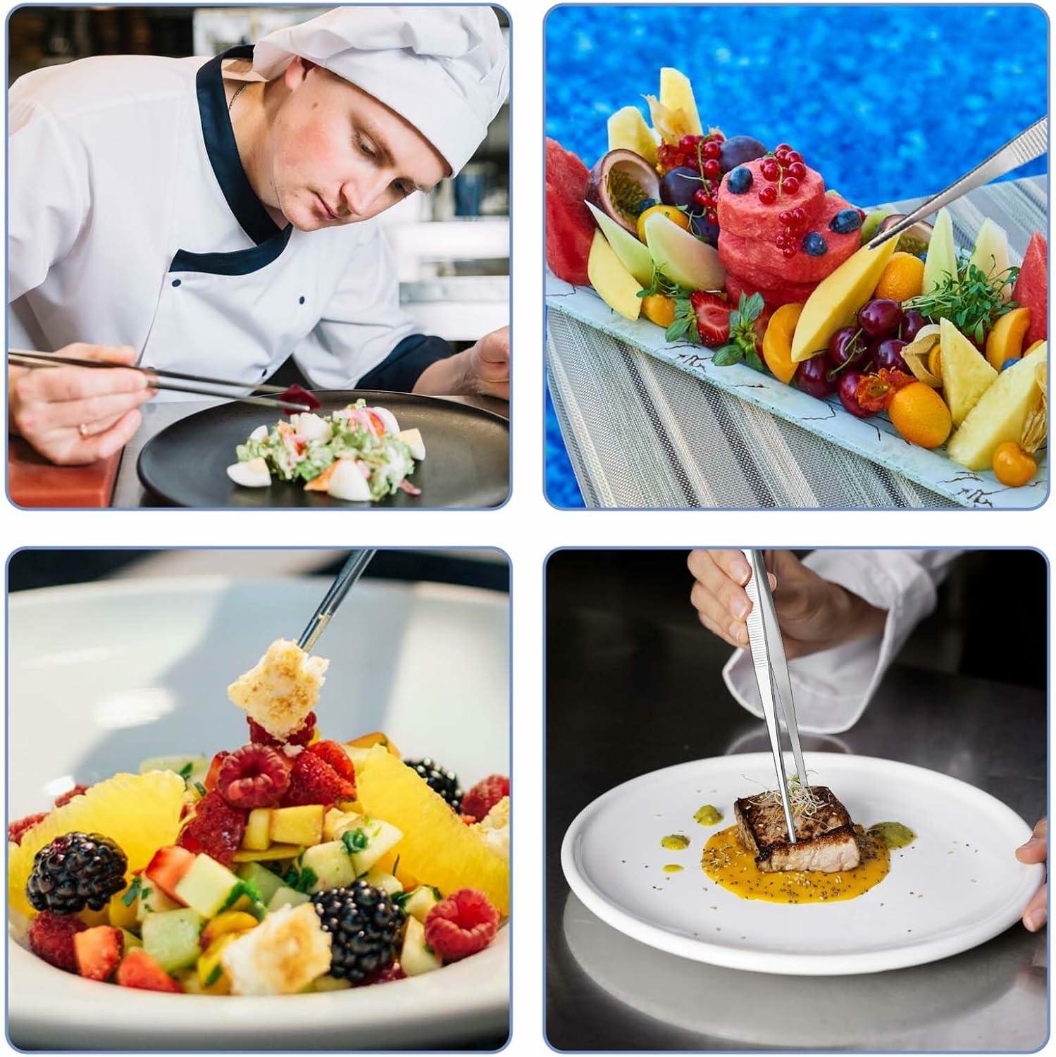 Profesionāla tērauda virtuves pincete, 18 cm