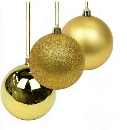 Christmas Ornaments Set of 20 4cm Shatterproof Balls, gold