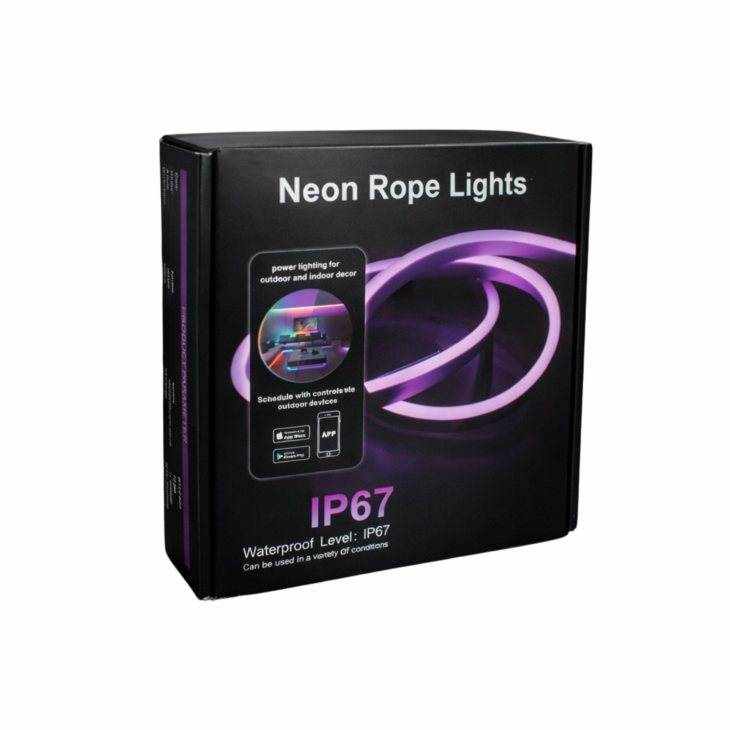 15m RGB LED Neon Strip Light with Remote and App Control
