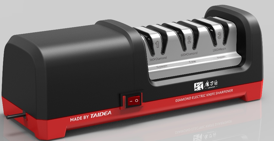 Electric Diamond Knife Sharpener, Black/Red
