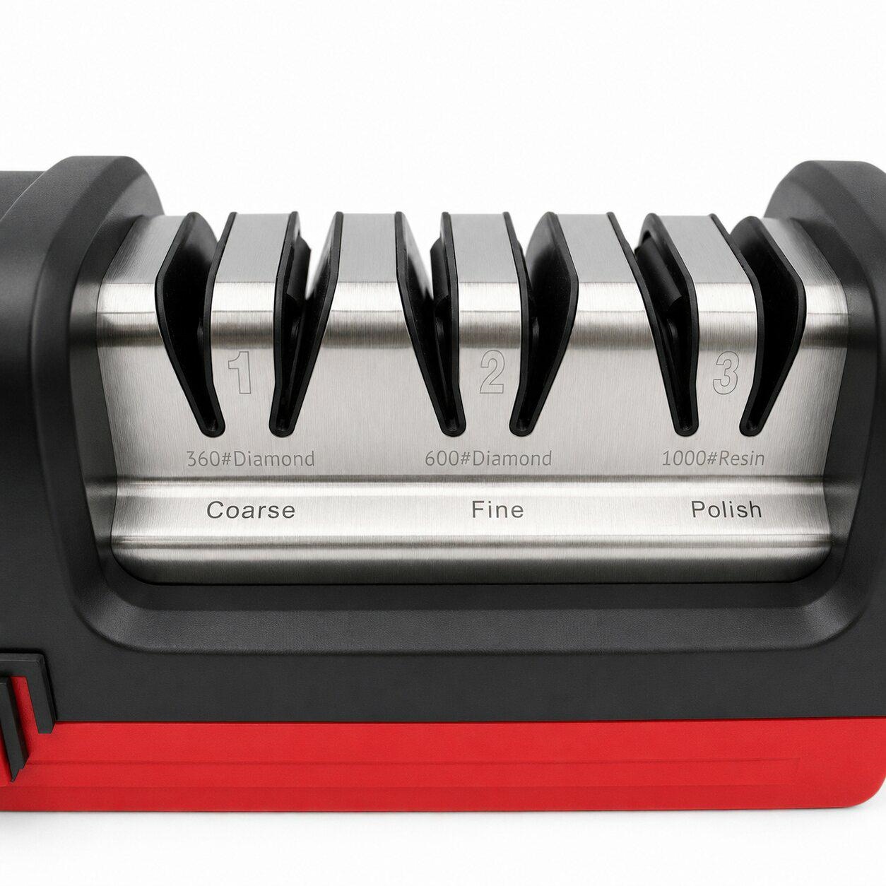 Electric Diamond Knife Sharpener, Black/Red