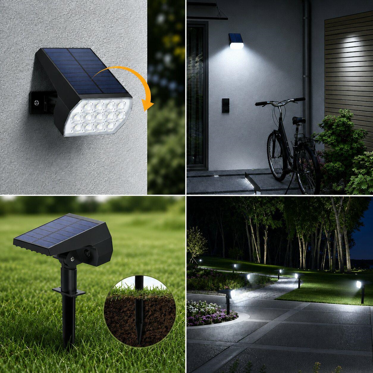 LED Solar Garden Spike Lamp with Dusk Sensor