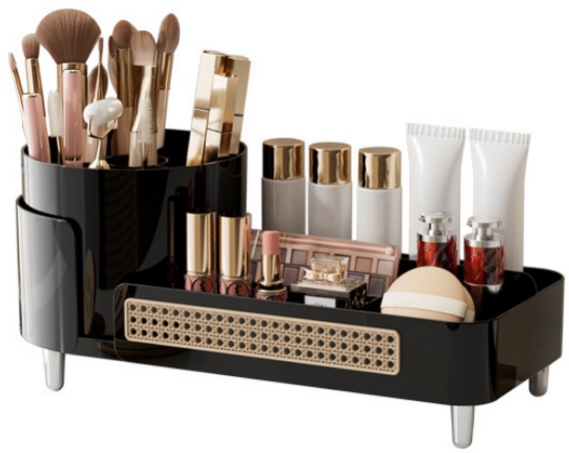 Rotating Cosmetics and Makeup Brush Organizer