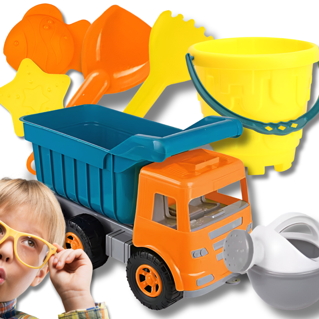 Sandbox Sand Set Tipper Moulds Watering can Rake Shovel Bucket 7El.