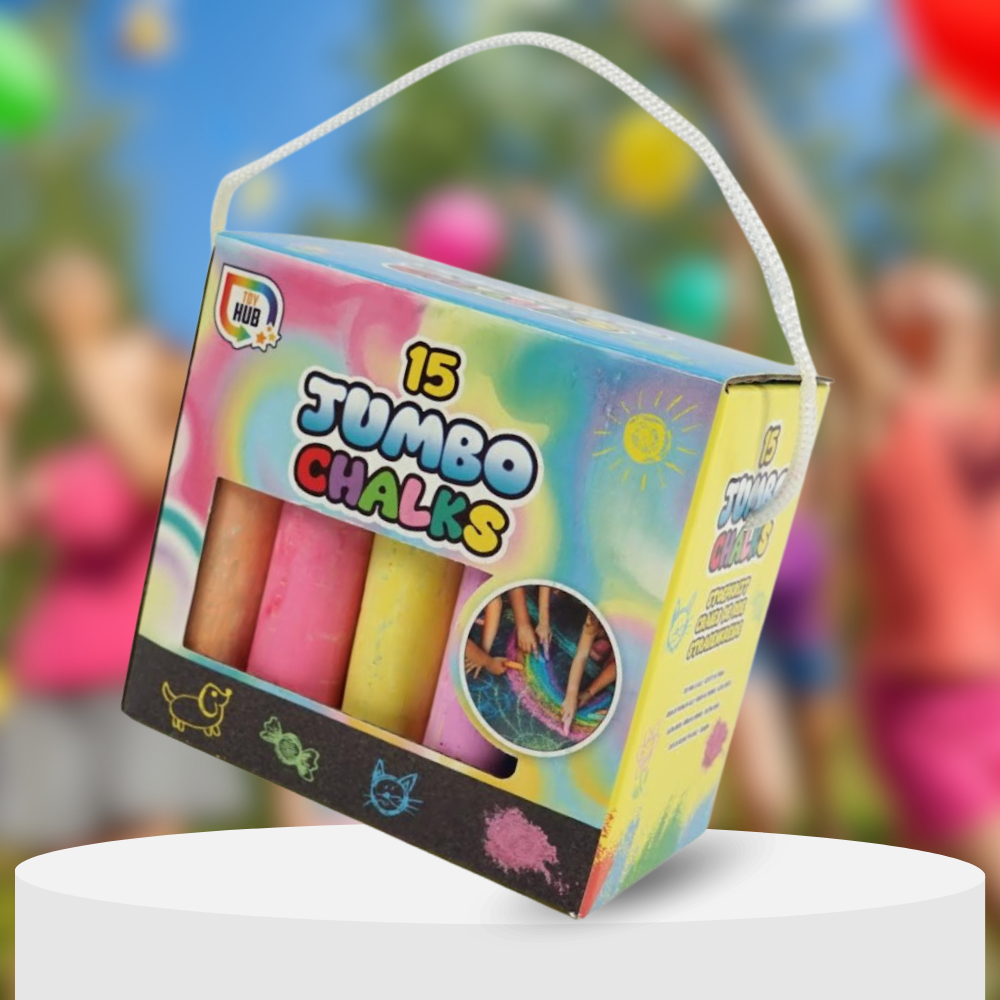 Bakalu Jumbo Sidewalk Chalk, 15 Pcs