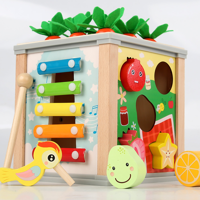 Bakalu Wooden Educational Activity Cube with Xylophone and Sorter