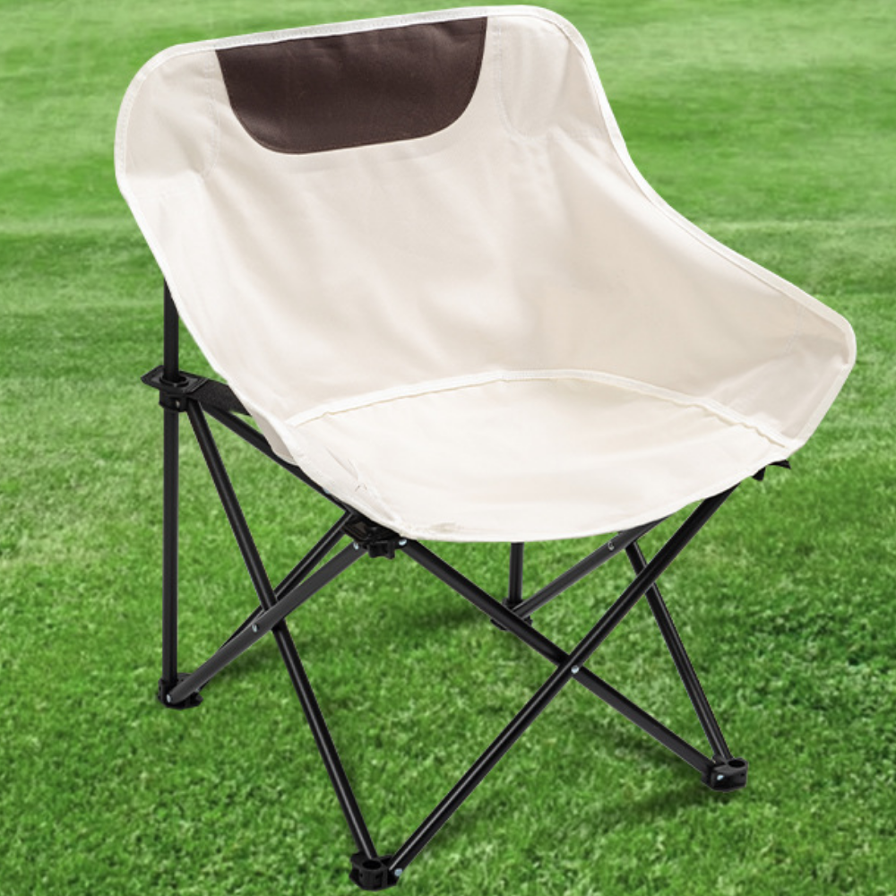Folding Fishing Tourist Camping Chair Strong With Backrest And Pocket Cover