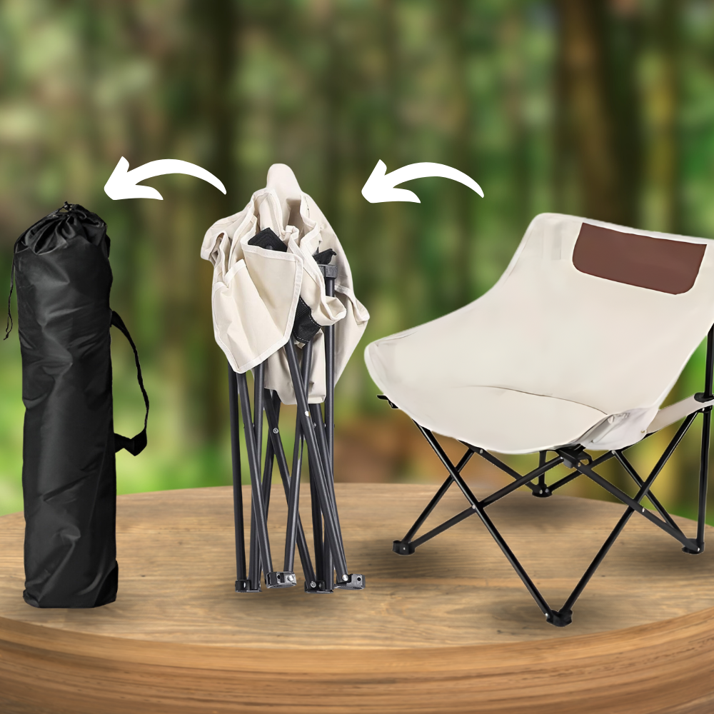 Folding Fishing Tourist Camping Chair Strong With Backrest And Pocket Cover