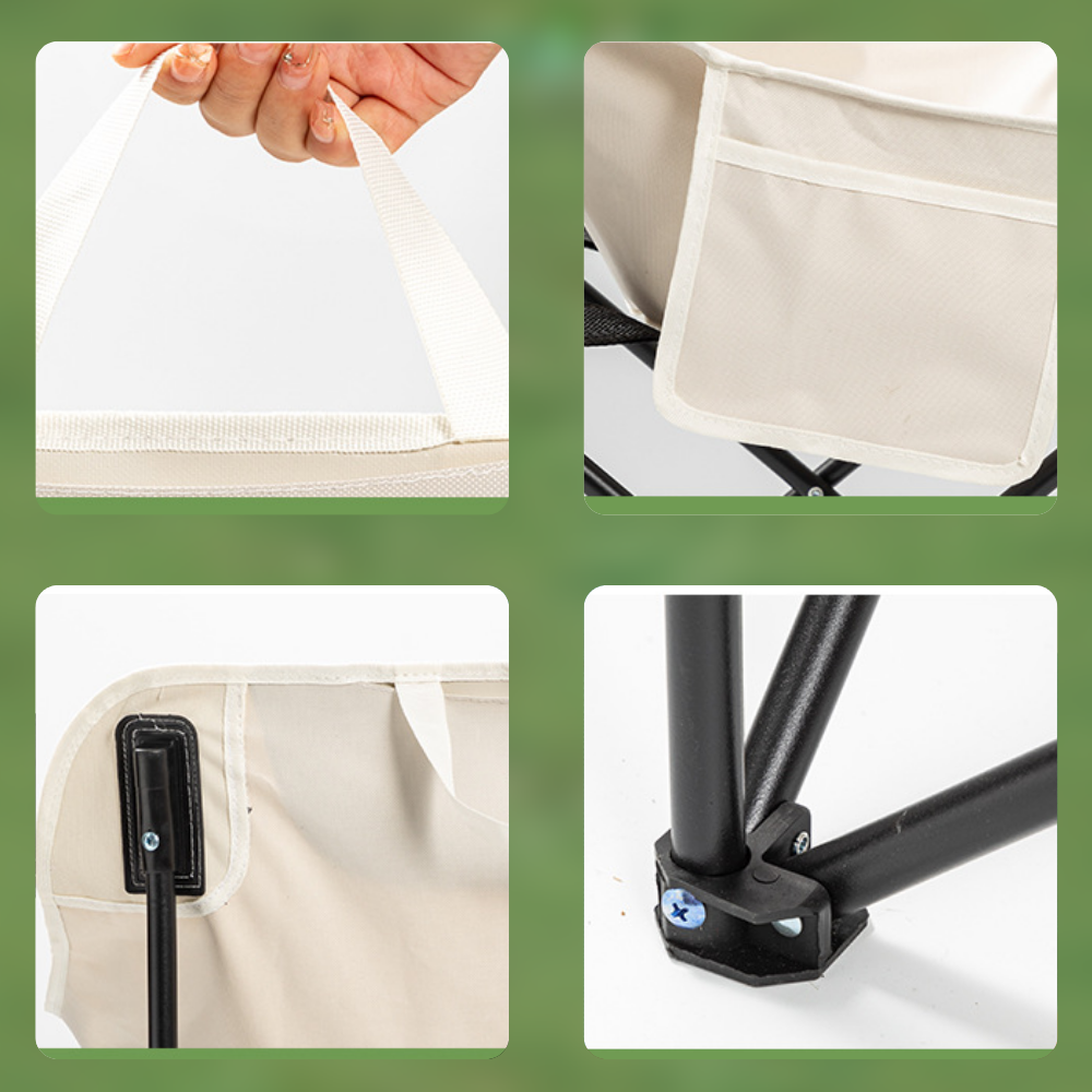 Folding Fishing Tourist Camping Chair Strong With Backrest And Pocket Cover