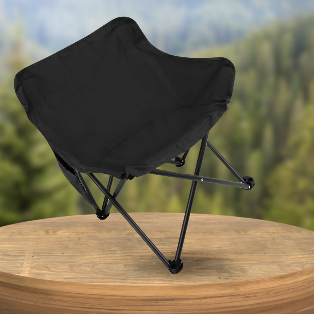 Folding Fishing Tourist Camping Chair Strong With Backrest And Pocket Cover