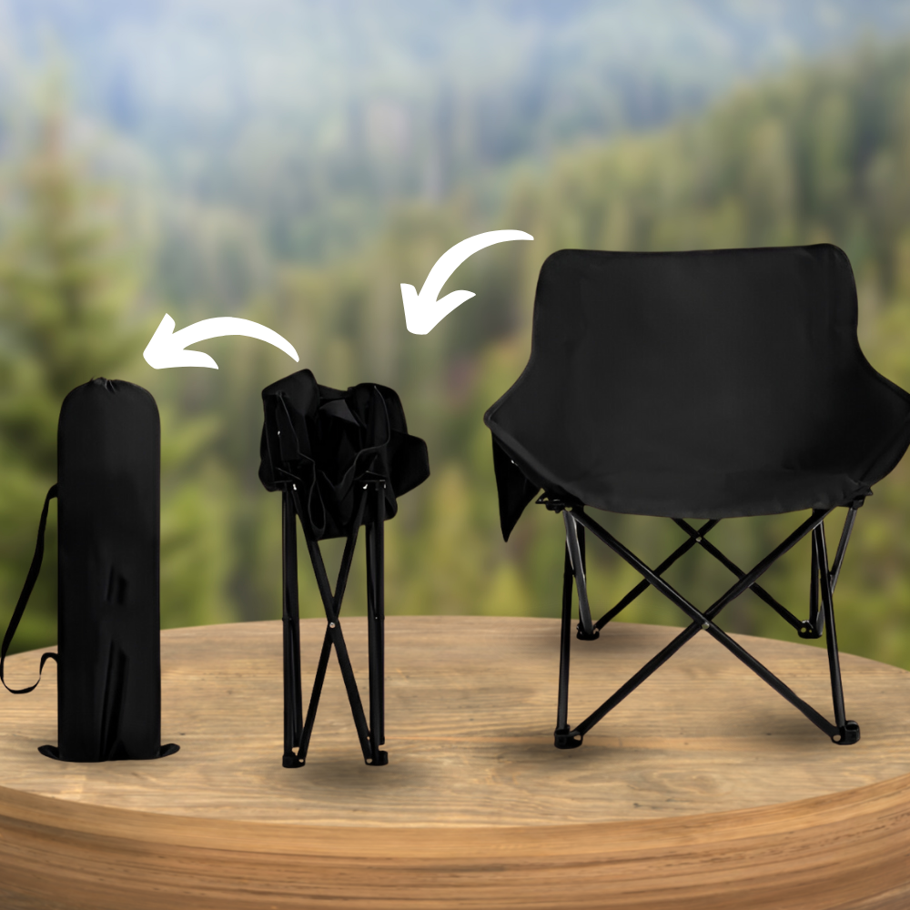 Folding Fishing Tourist Camping Chair Strong With Backrest And Pocket Cover