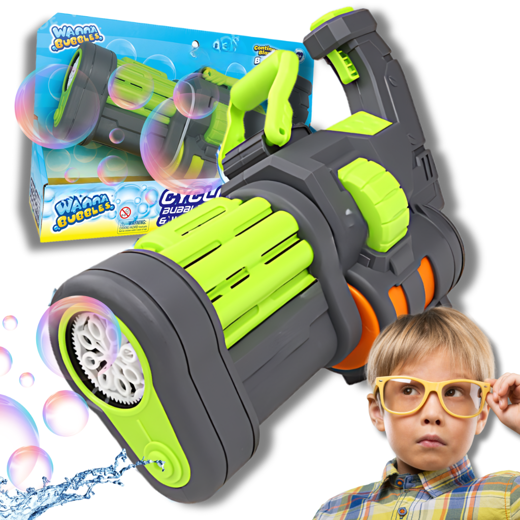 Electric 2-in-1 Water and Bubble Gun Blaster, Green Grey