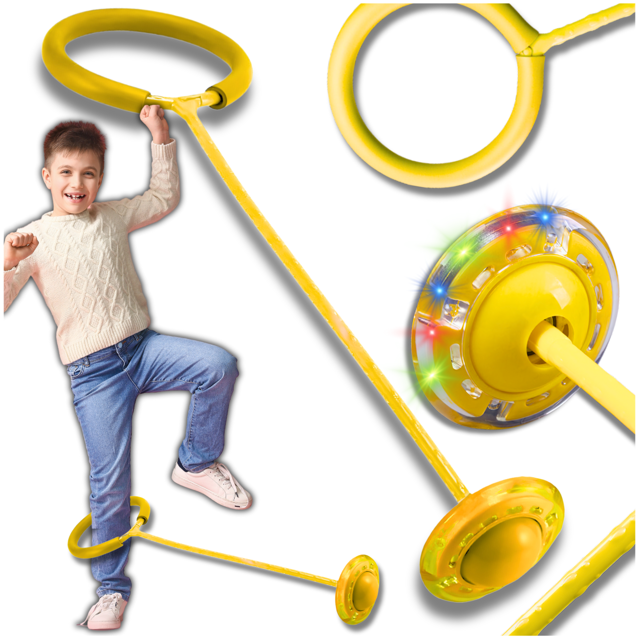 Skipper Leg Hula Hop Skipping Soft Rubber with Led Yellow