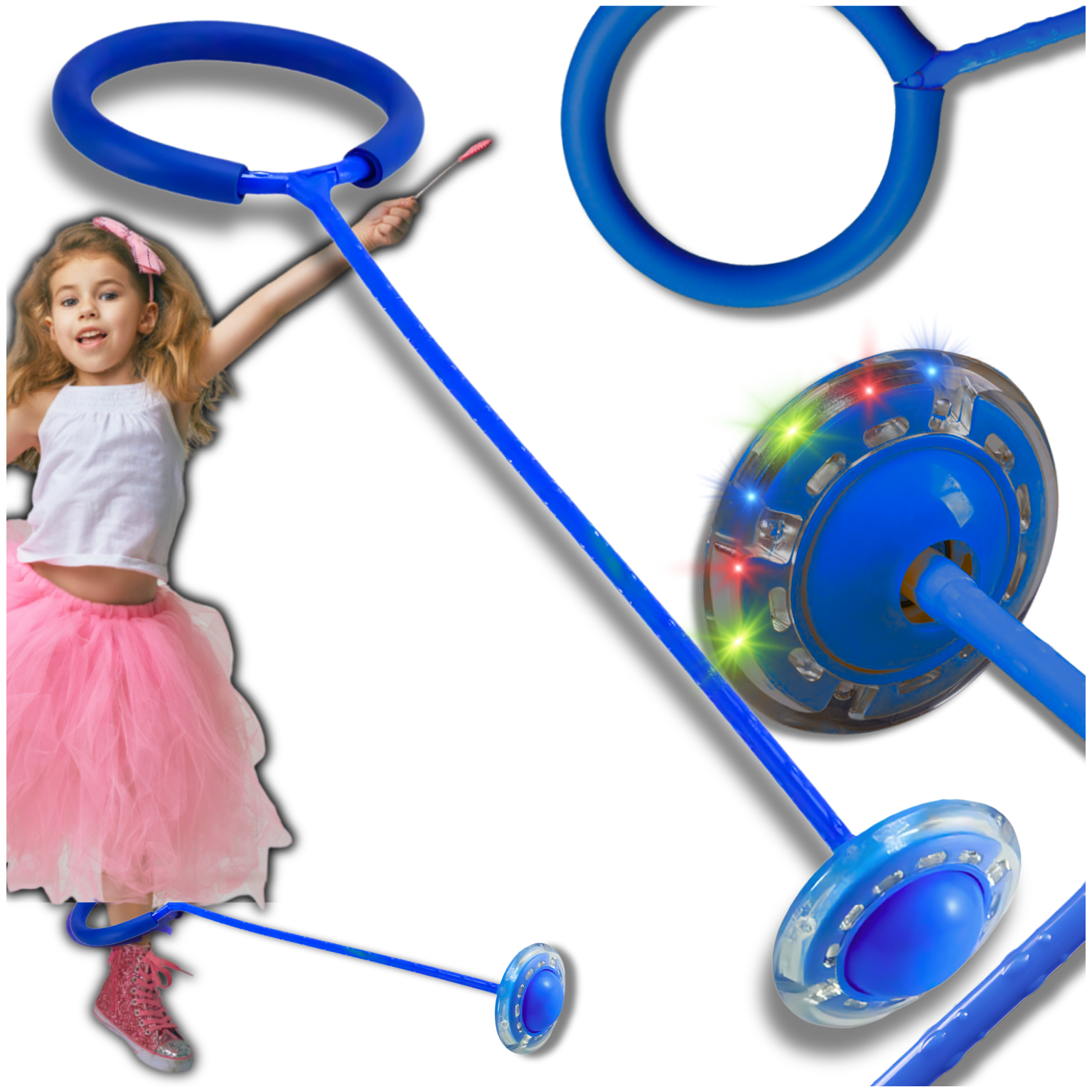 Skipper Leg Hula Hop Skipping Soft Rubber with Led Blue