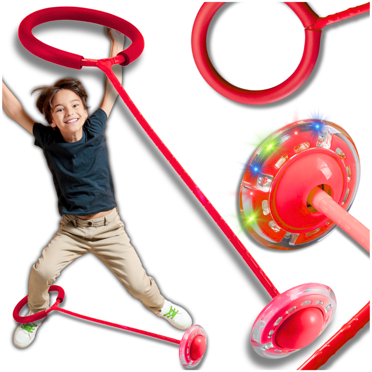 Skipper Leg Hula Hop Skipping Soft Rubber with Led Red