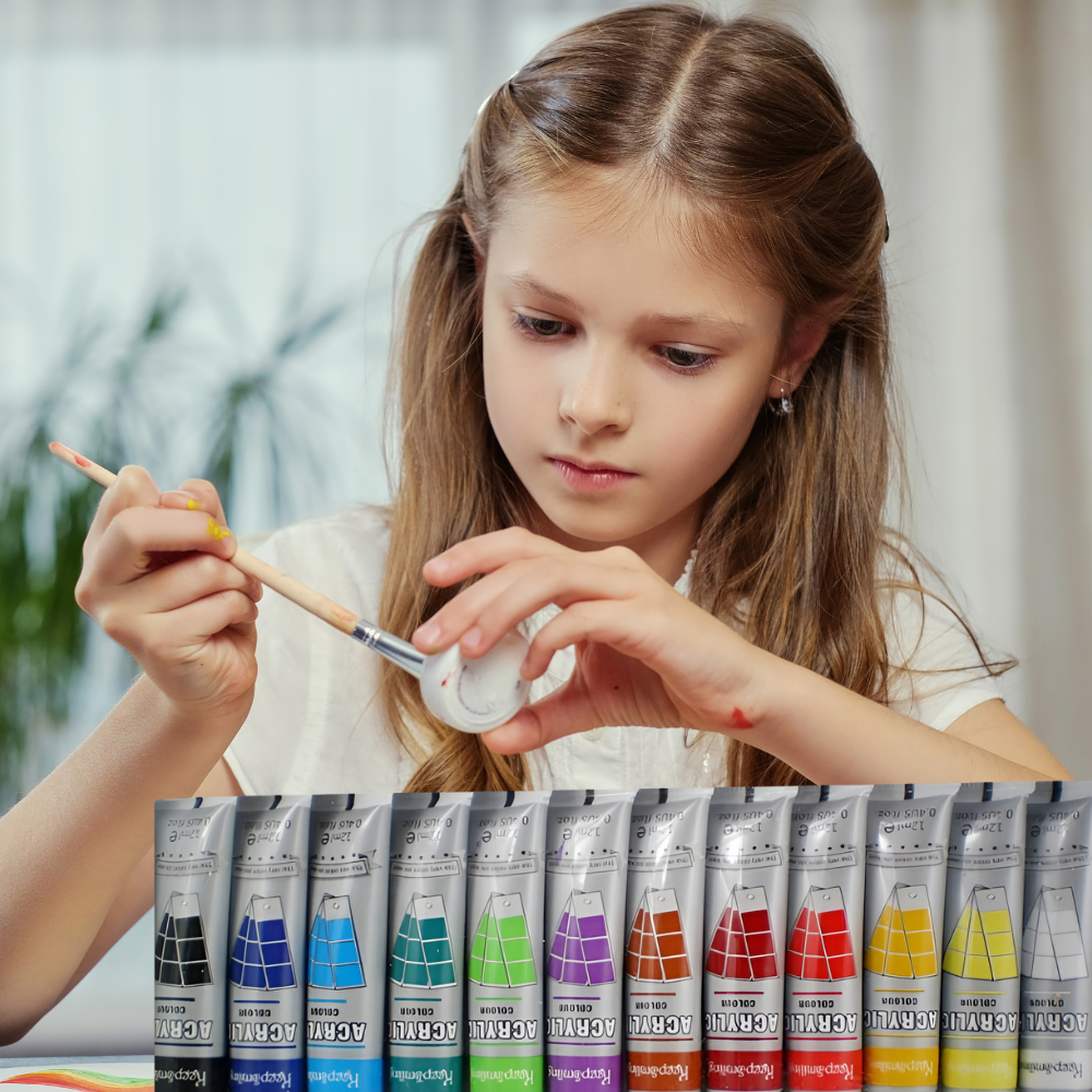 Acrylic Paint Set in Tubes, 12 Pcs, 6ml