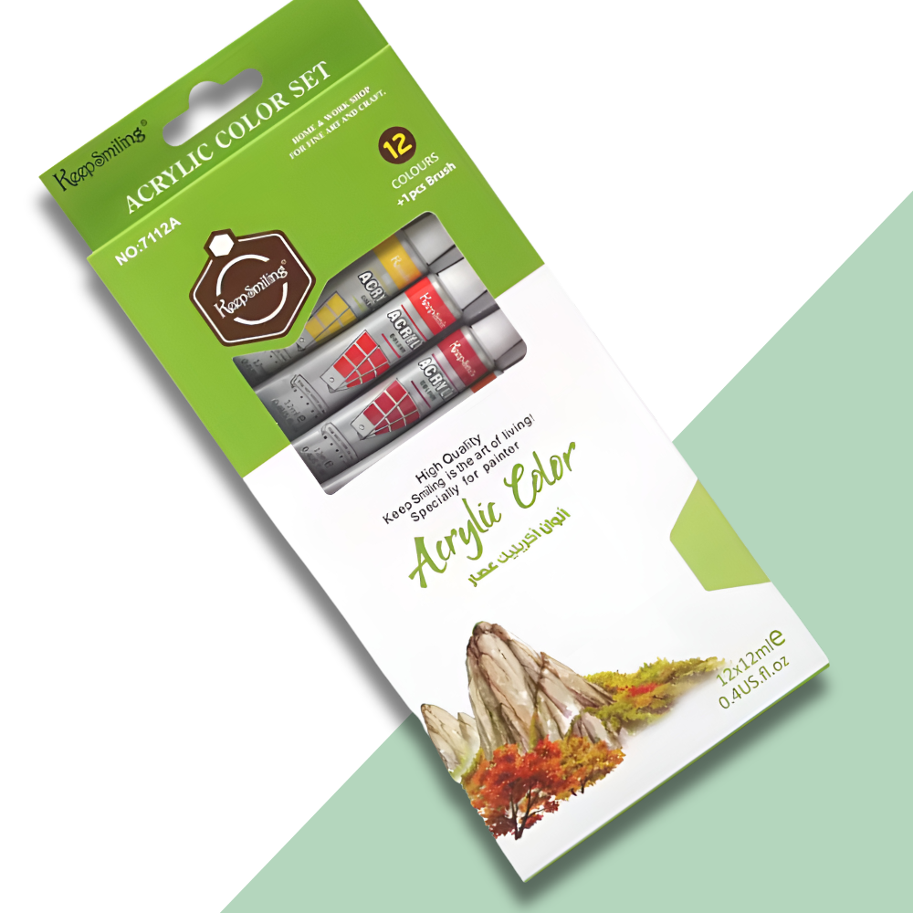 Acrylic Paint Set in Tubes, 12 Pcs, 6ml