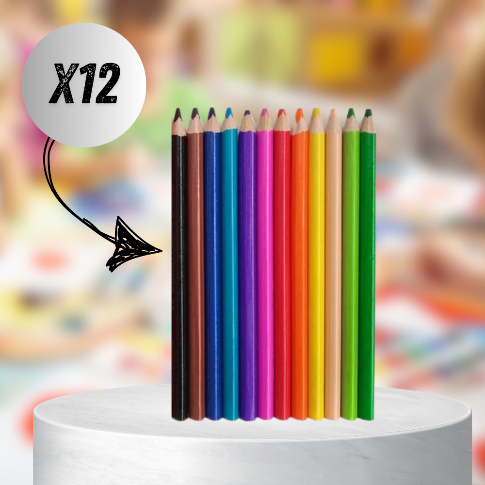 Thick Jumbo Colored Pencils for Kids, 12-Color Set