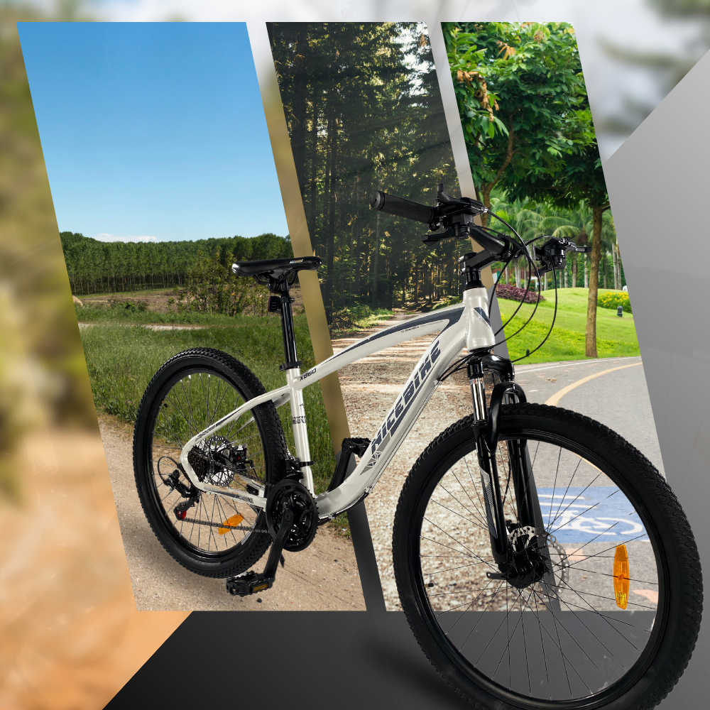 Kalnu velosipēds Nicebike X860 26\", 16\" rāmis, 21 ātrums, Shimano disku bremzes
