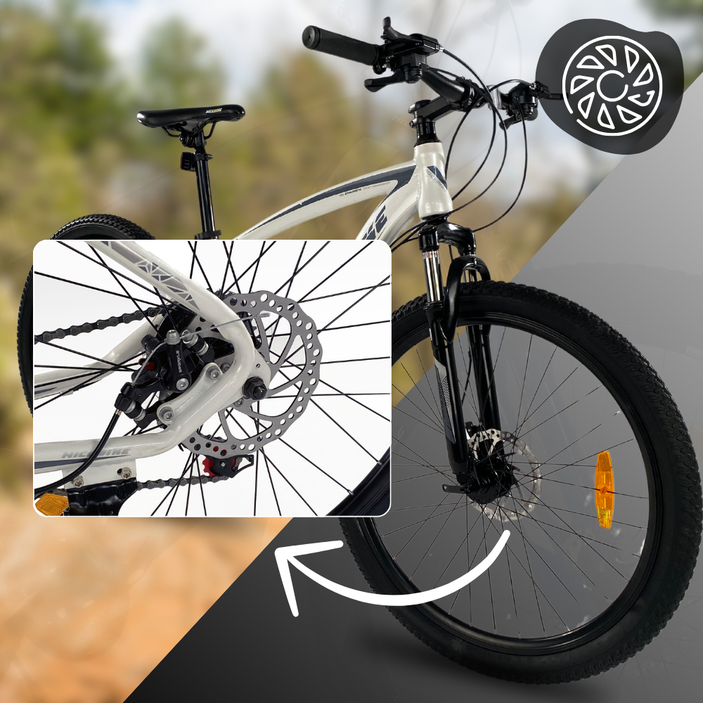 Kalnu velosipēds Nicebike X860 26\", 16\" rāmis, 21 ātrums, Shimano disku bremzes