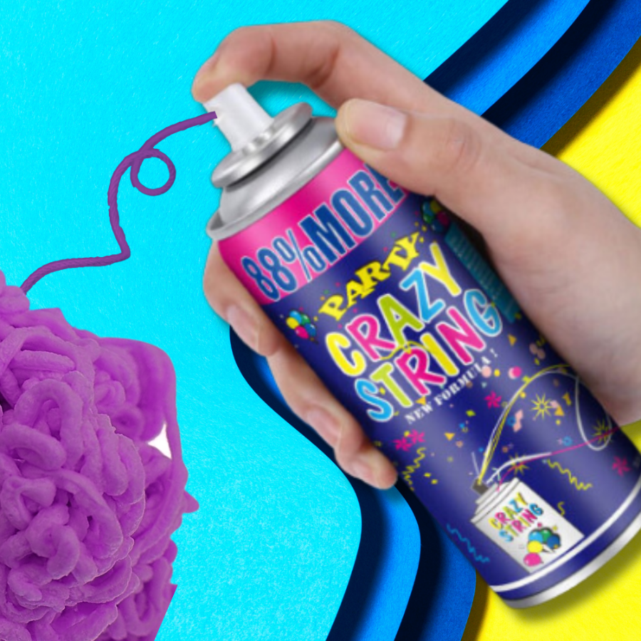 Serpentine Neon Spray Confetti For Birthday Party Purple 250 ml