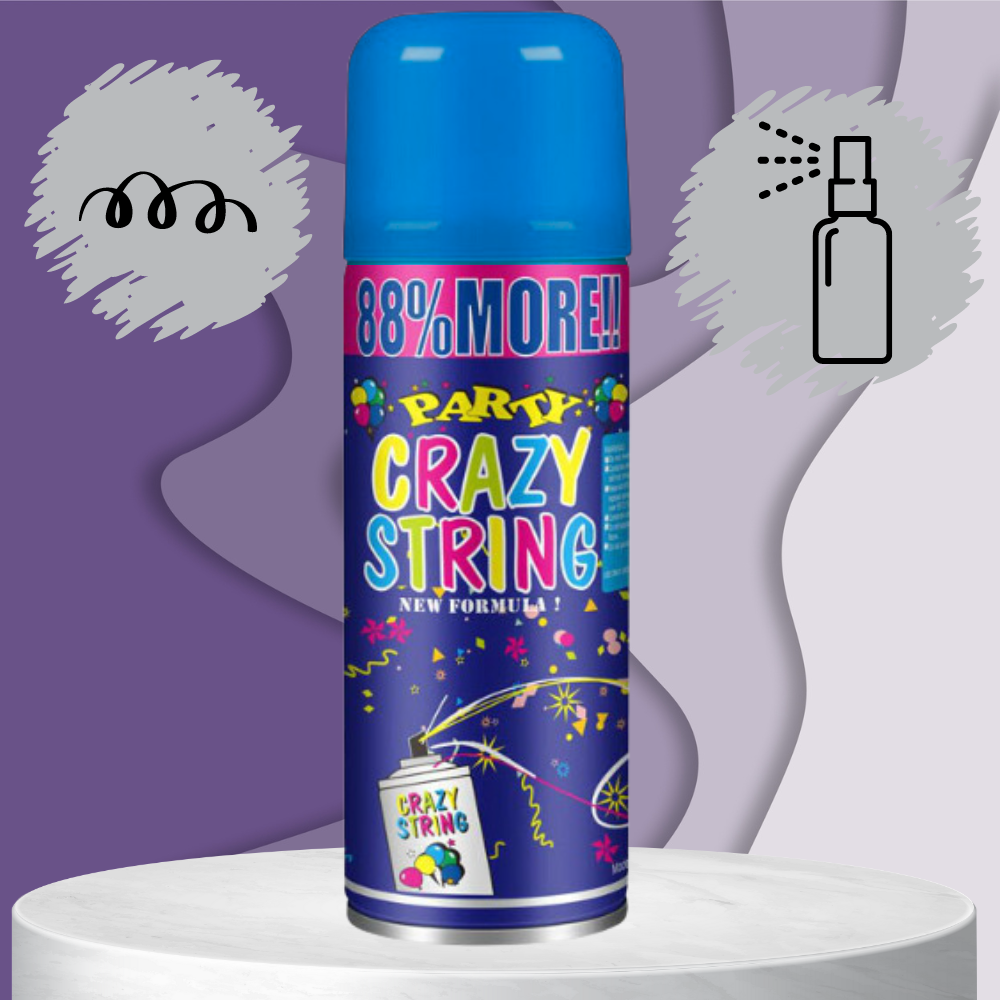 Serpentine Neon Spray Confetti For Birthday Party Blue 250 ml