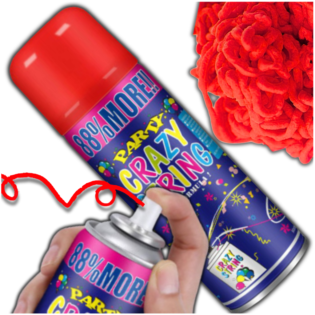 Neon Party String Spray for Birthdays and Celebrations, Red, 250 ml