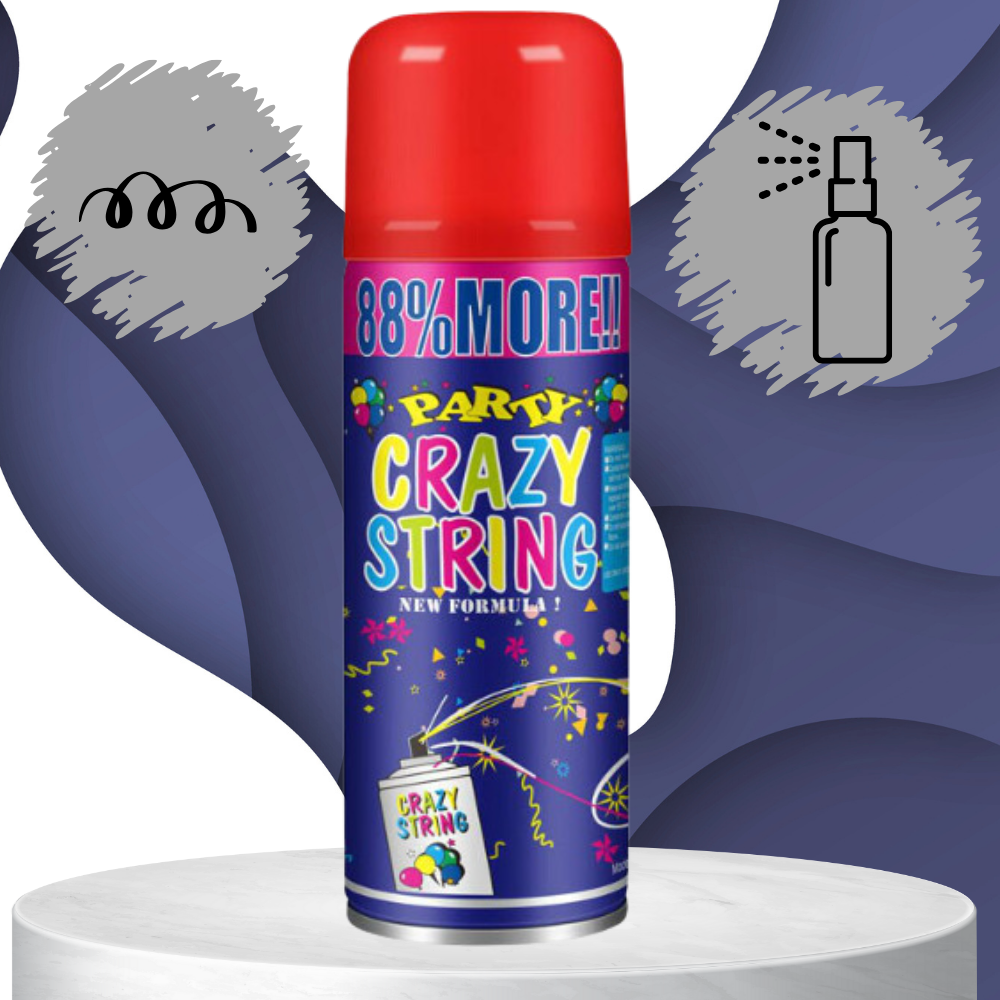 Neon Party String Spray for Birthdays and Celebrations, Red, 250 ml