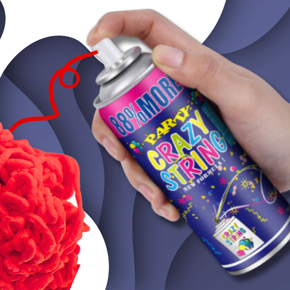 Neon Party String Spray for Birthdays and Celebrations, Red, 250 ml