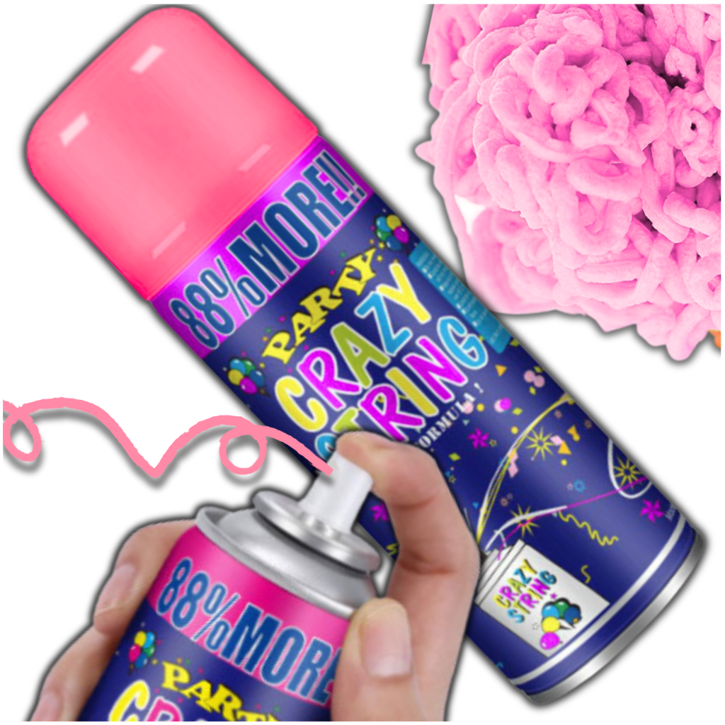 Serpentine Confetti Spray Neon For Birthday Party Pink 250 ml