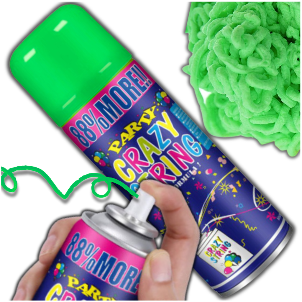 Party String Spray for Birthdays and Celebrations 250 ml, Neon Green