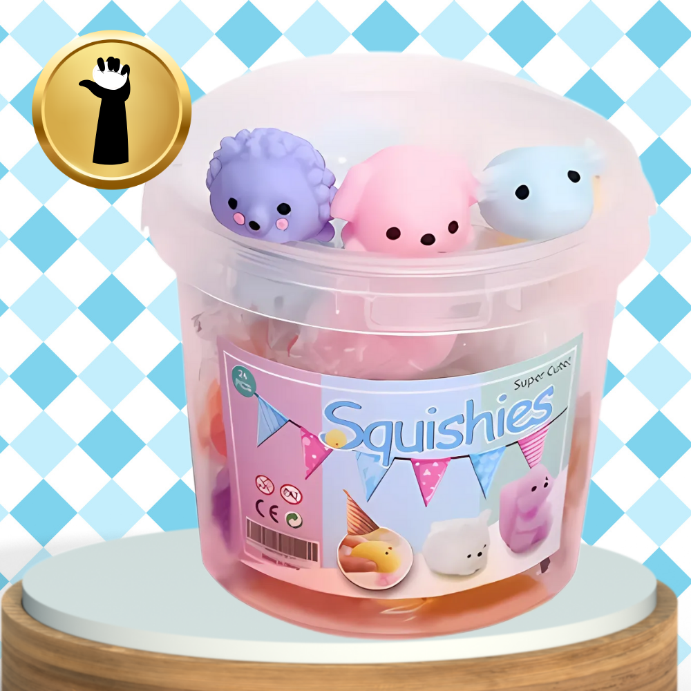 Bakalu Mochi Squishy Anti-Stress Toy Set, 12 Pcs
