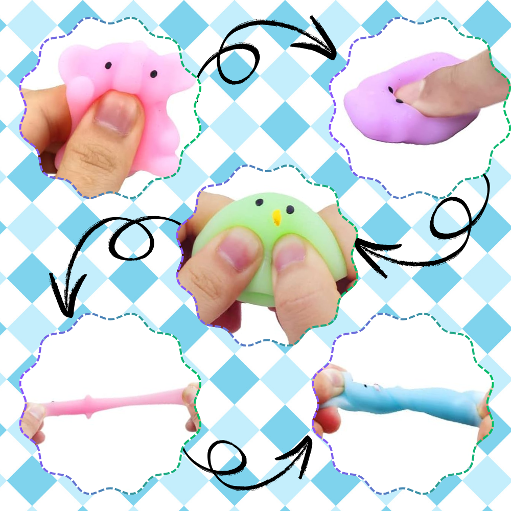 Bakalu Mochi Squishy Anti-Stress Toy Set, 12 Pcs