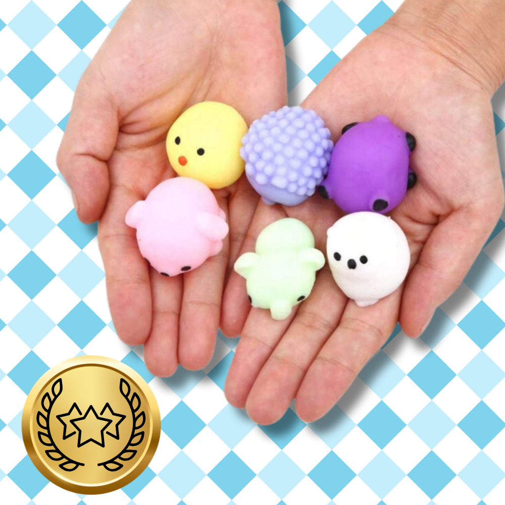 Bakalu Mochi Squishy Anti-Stress Toy Set, 12 Pcs