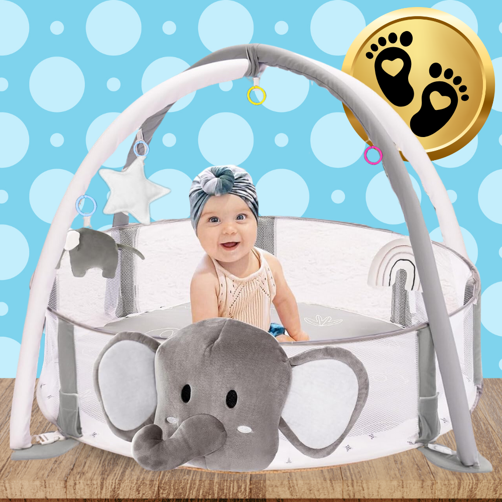 Bakalu 4-in-1 Interactive Baby Educational Play Mat Elephant