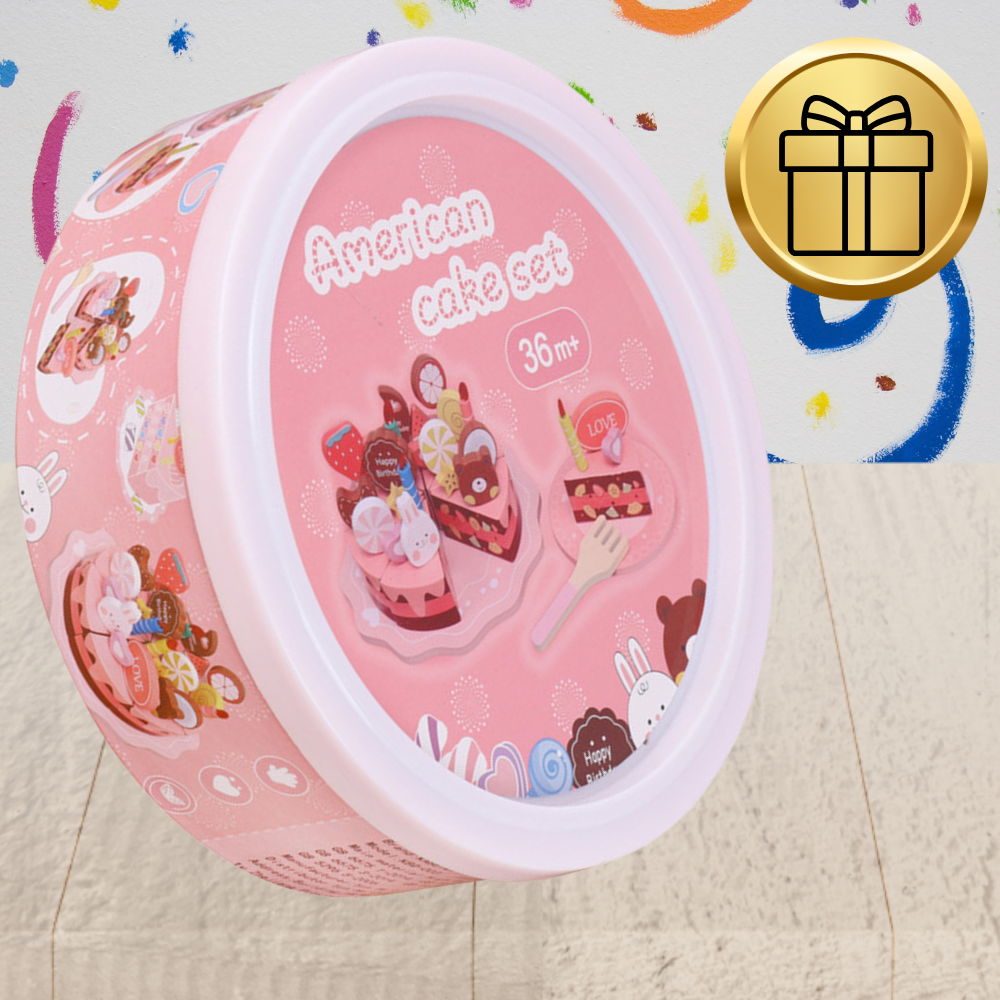 Wooden Kids Toy Cutting Cake Set with Accessories