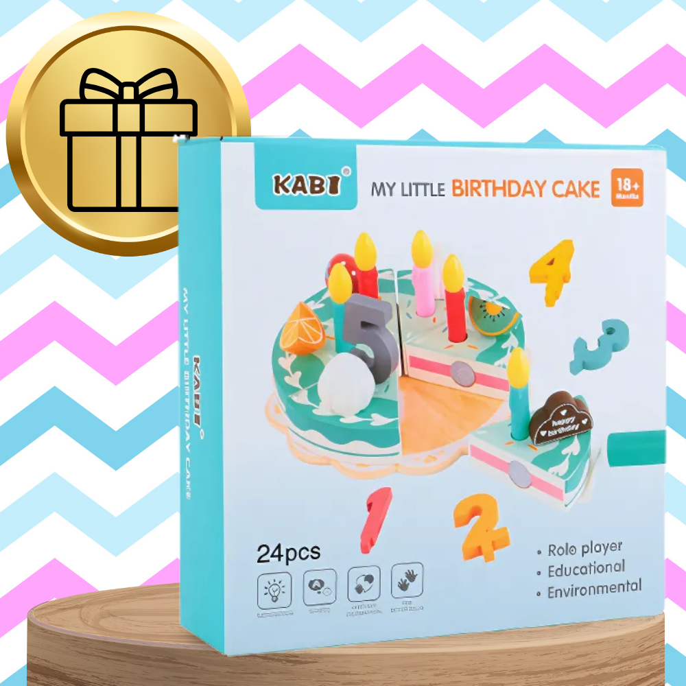 Wooden Cutting Cake Set for Kids with Accessories