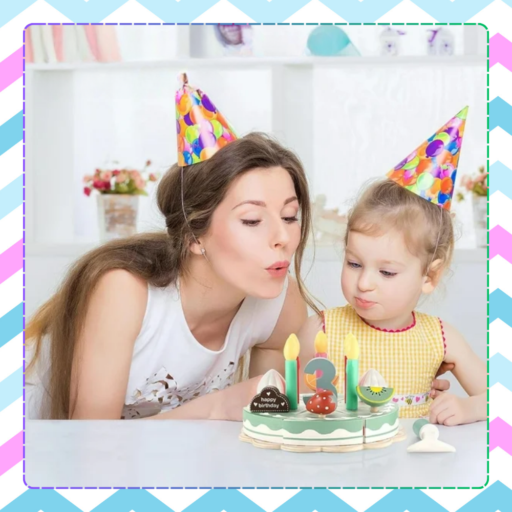 Wooden Cutting Cake Set for Kids with Accessories