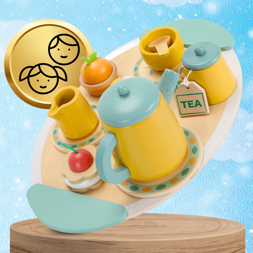 Bakalu Large Wooden Tea and Coffee Play Set for Children