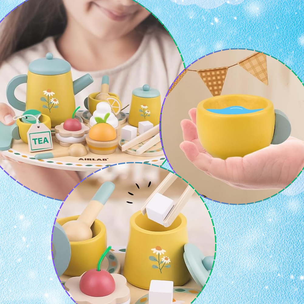 Bakalu Large Wooden Tea and Coffee Play Set for Children