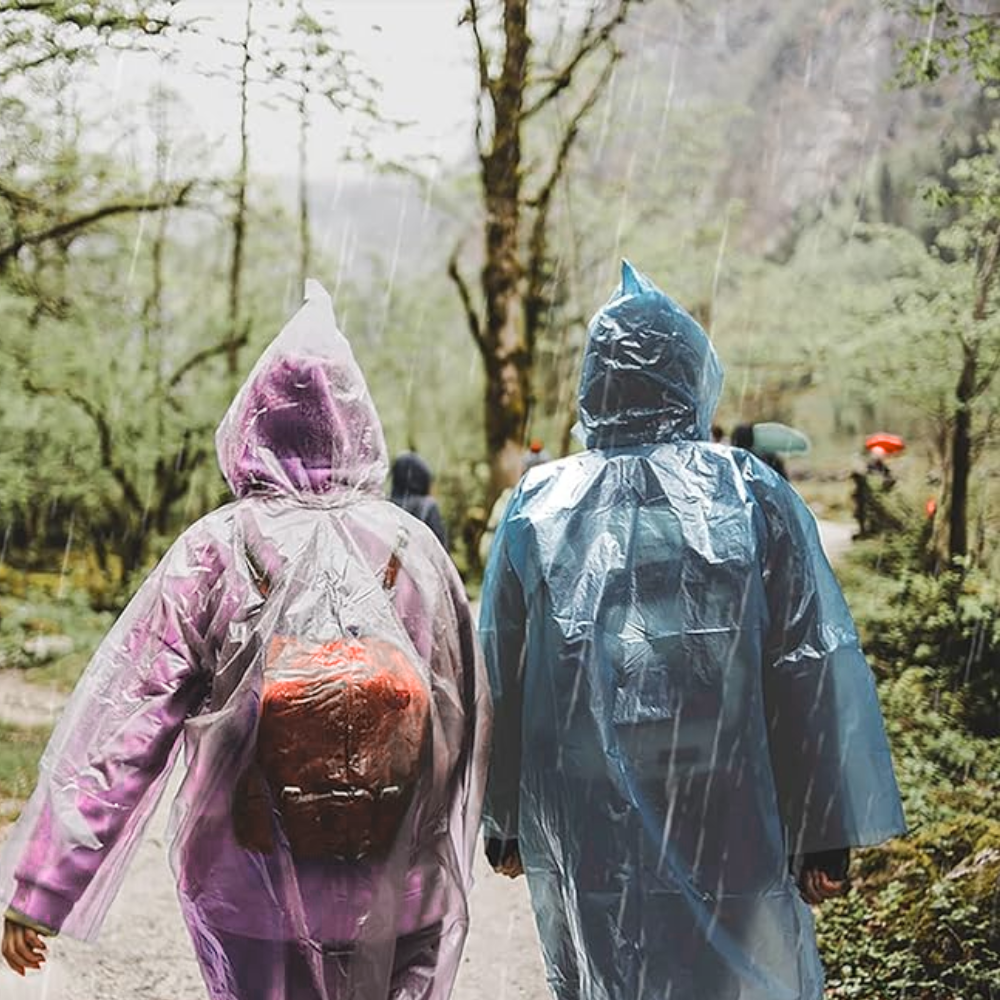 Bakalu Raincoat in a Ball with Carabiner, 3 pcs, Red