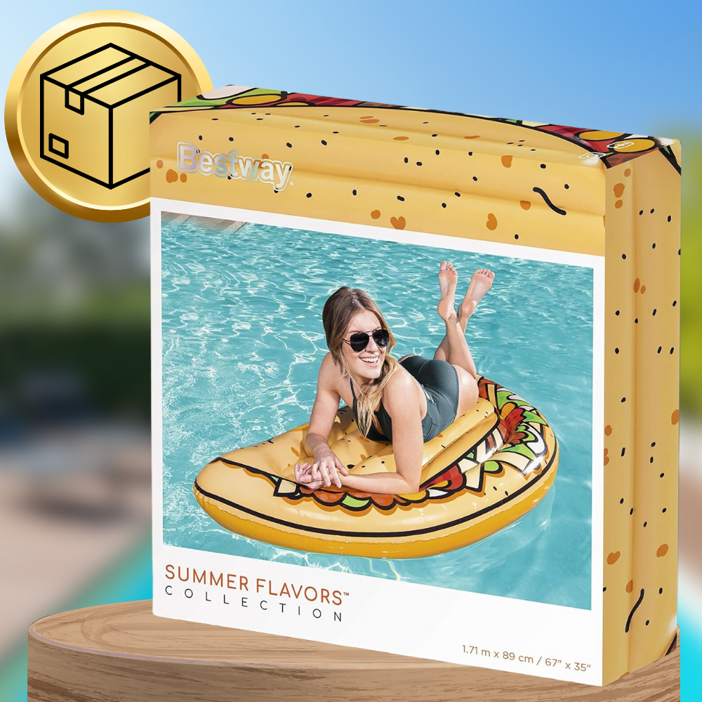 Bestway Taco XXL Inflatable Pool Float Mattress, 171 x 89 cm