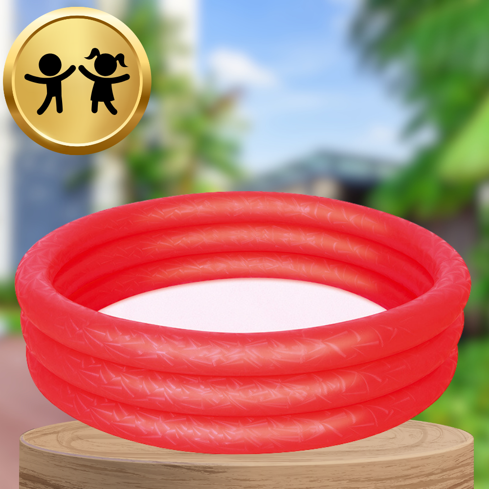 Bestway 51025 Inflatable Kids Paddling Pool, 122 x 25 cm, Red