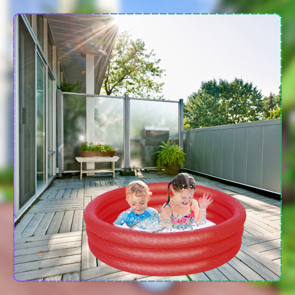 Bestway 51025 Inflatable Kids Paddling Pool, 122 x 25 cm, Red