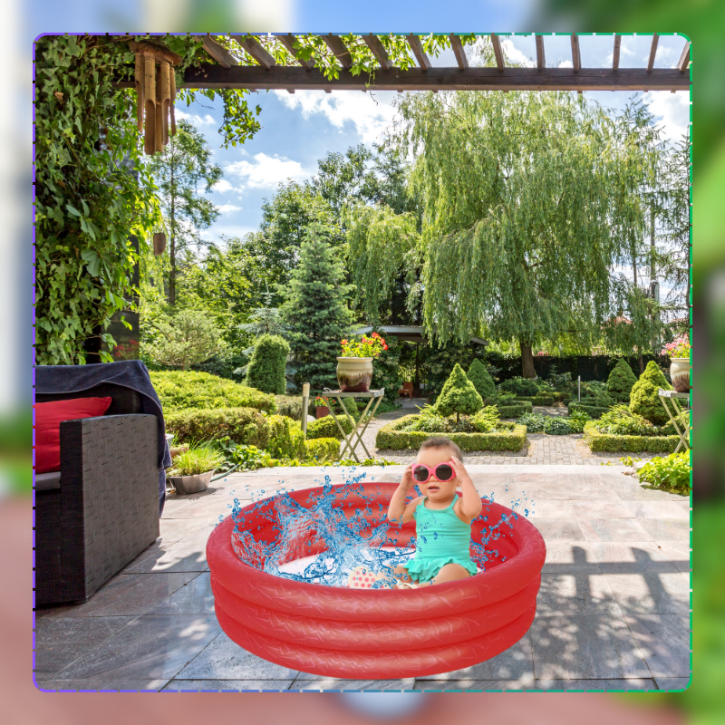 Bestway 51025 Inflatable Kids Paddling Pool, 122 x 25 cm, Red