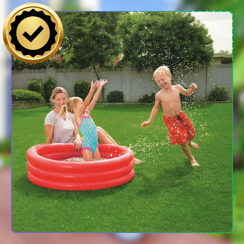 Bestway 51025 Inflatable Kids Paddling Pool, 122 x 25 cm, Red