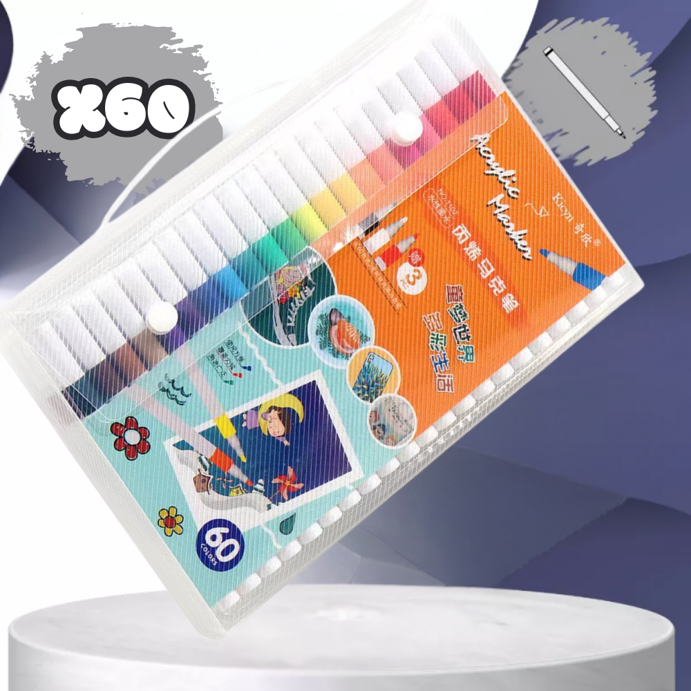 Set of 60 Pieces Acrylic Markers for Various Surfaces